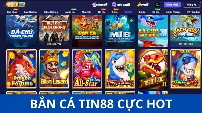 Sảnh game săn cá của Tin88 thế nào?
